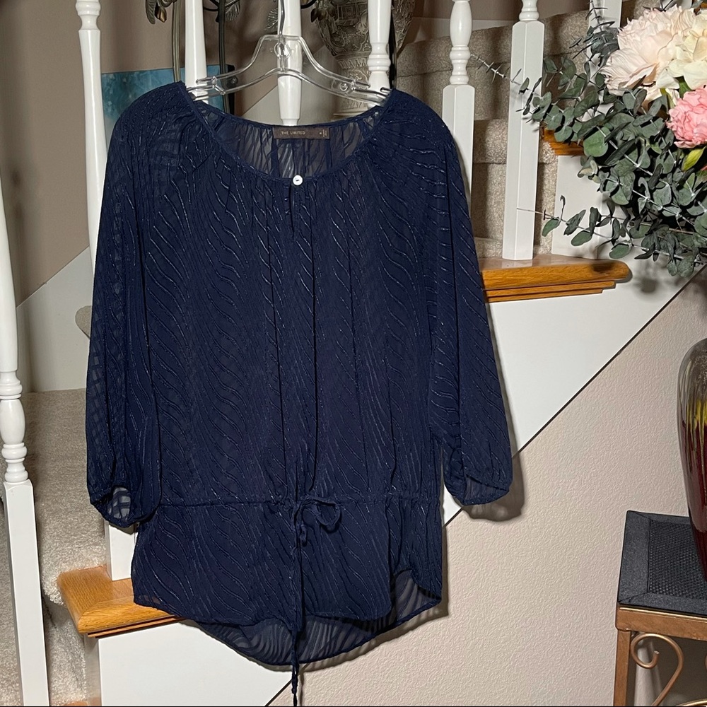 The Limited | Navy Blue & Sheer